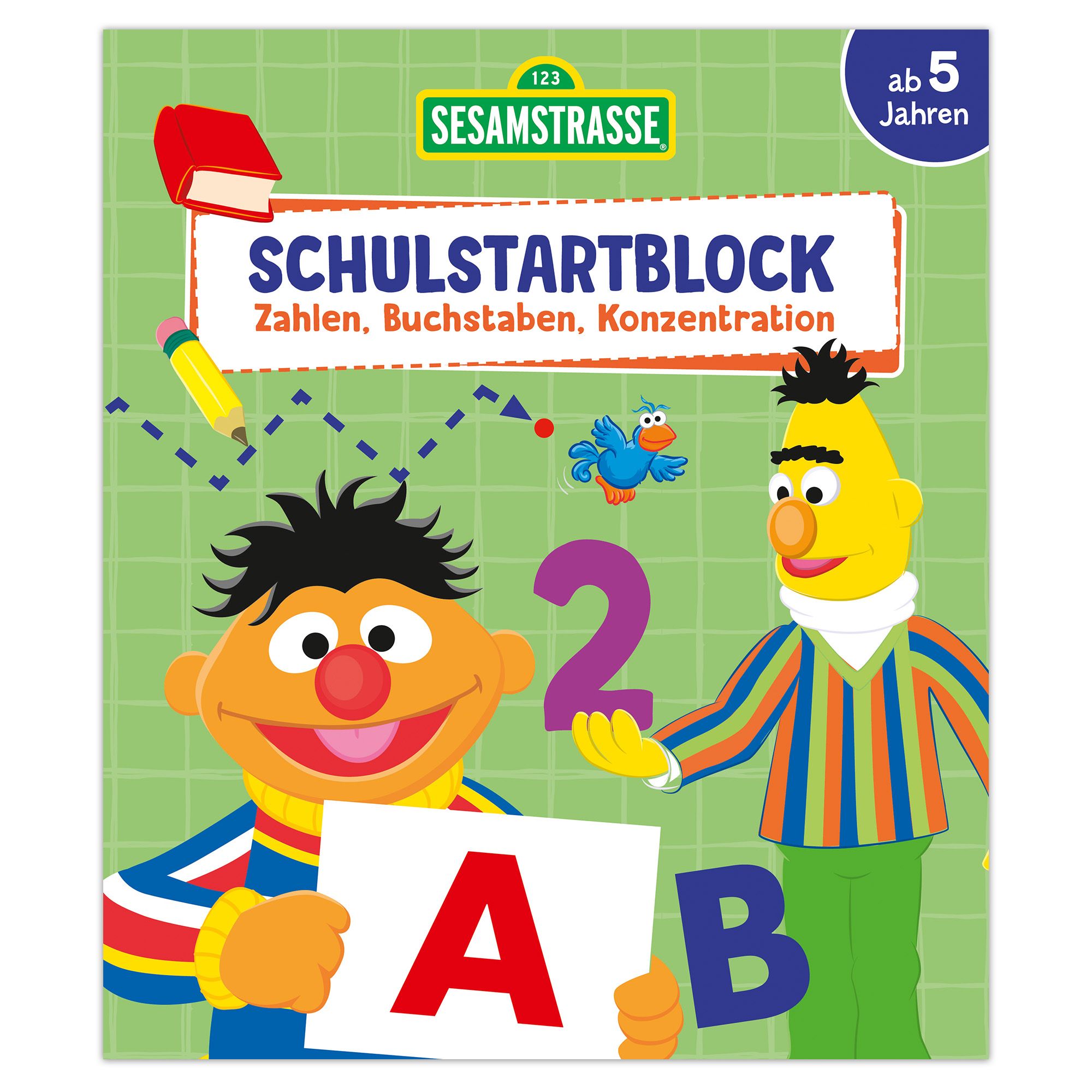 Figur Aus Der Sesamstraße Mit 4 Buchstaben 'Sesamstraße Schulstartblock - Zahlen, Buchstaben, Konzentration