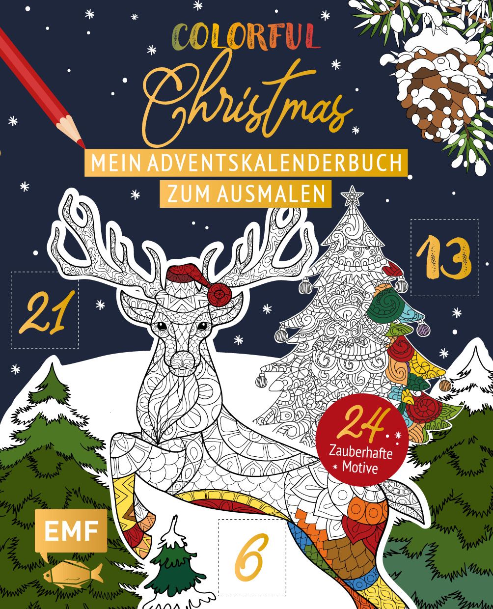 Hallmark Weihnachtskarte Zum Ausmalen – Crayola Adventskalender-Design, Inkl. Umschlag