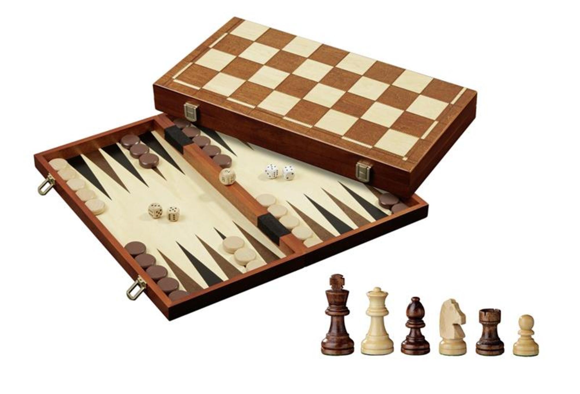 Philos 2514 - Schach-Backgammon-Dame-Set, Feld 44 mm, Königshöhe 75 mm