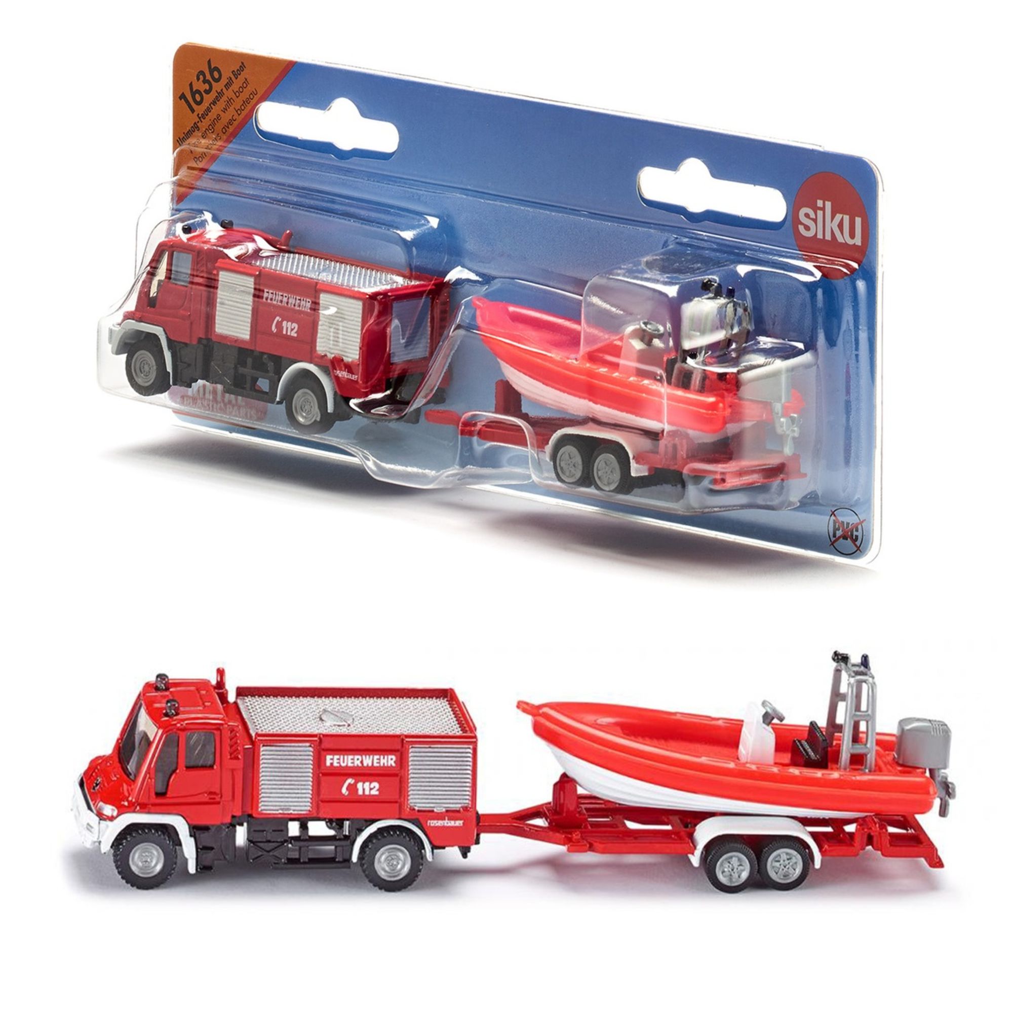 siku (ジク) No.1336 Rennfeuerwehr siku 6330, Geschenkset Feuerwehr, LKW mit Hubrettungsbühne