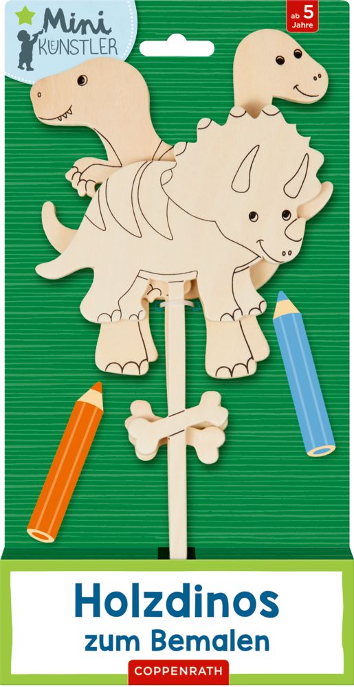 DIY Dinosaurier Bastelset Für Kinder – 24 Holz-Dinos Zum Bemalen, Mit 12 Stiften & Aufklebern, Kreatives Maltprojekt