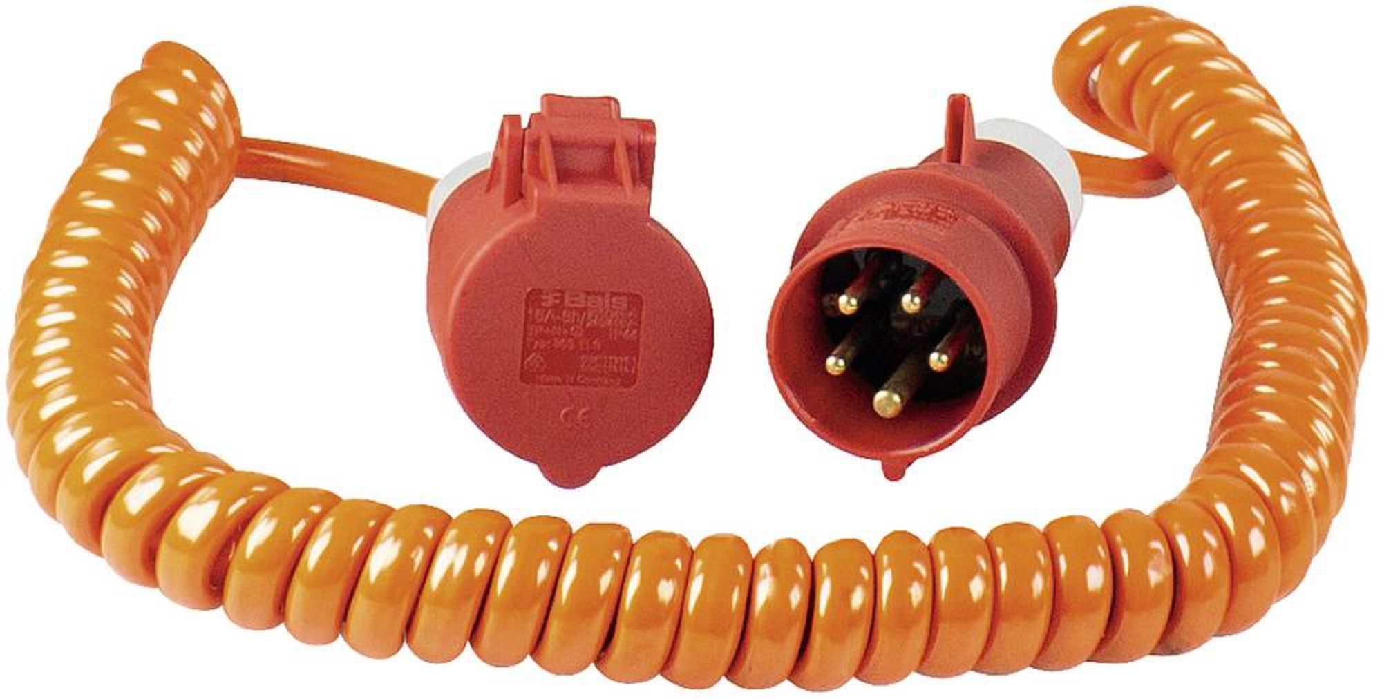 online Strom 5.00m 1,5mm² Verlängerungskabel Schwabe AS Orange, Rot H07BQ-F 5G bestellen Spiralkabel 70416