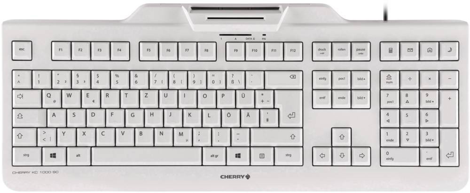Cherry KC 1000 SC USB Deutsch, bestellen Weiß, Chipkarten-Leser Tastatur online QWERTZ Grau