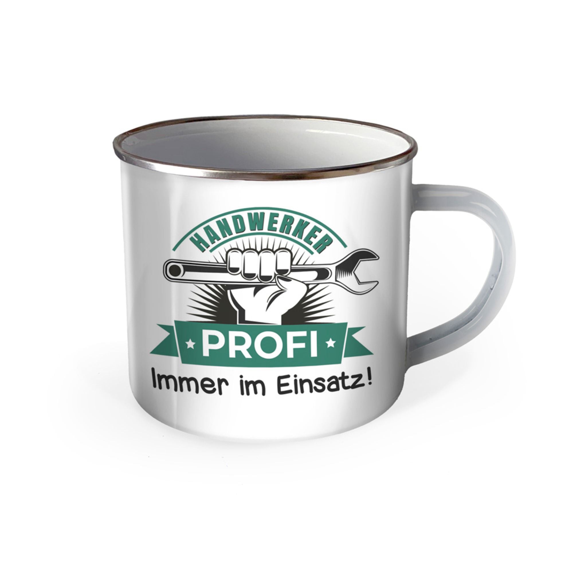 Emaille Tasse Mit Spruch – Personalisierbar, 300 Ml, Camping-tauglich, Made In Germany