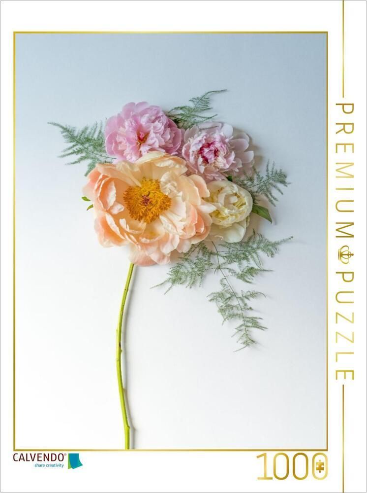 CALVENDO Puzzle 'Pfingstrosen In Der Vase' – 1000 Teile Premium-Foto-Puzzle Für Entspannte Stunden