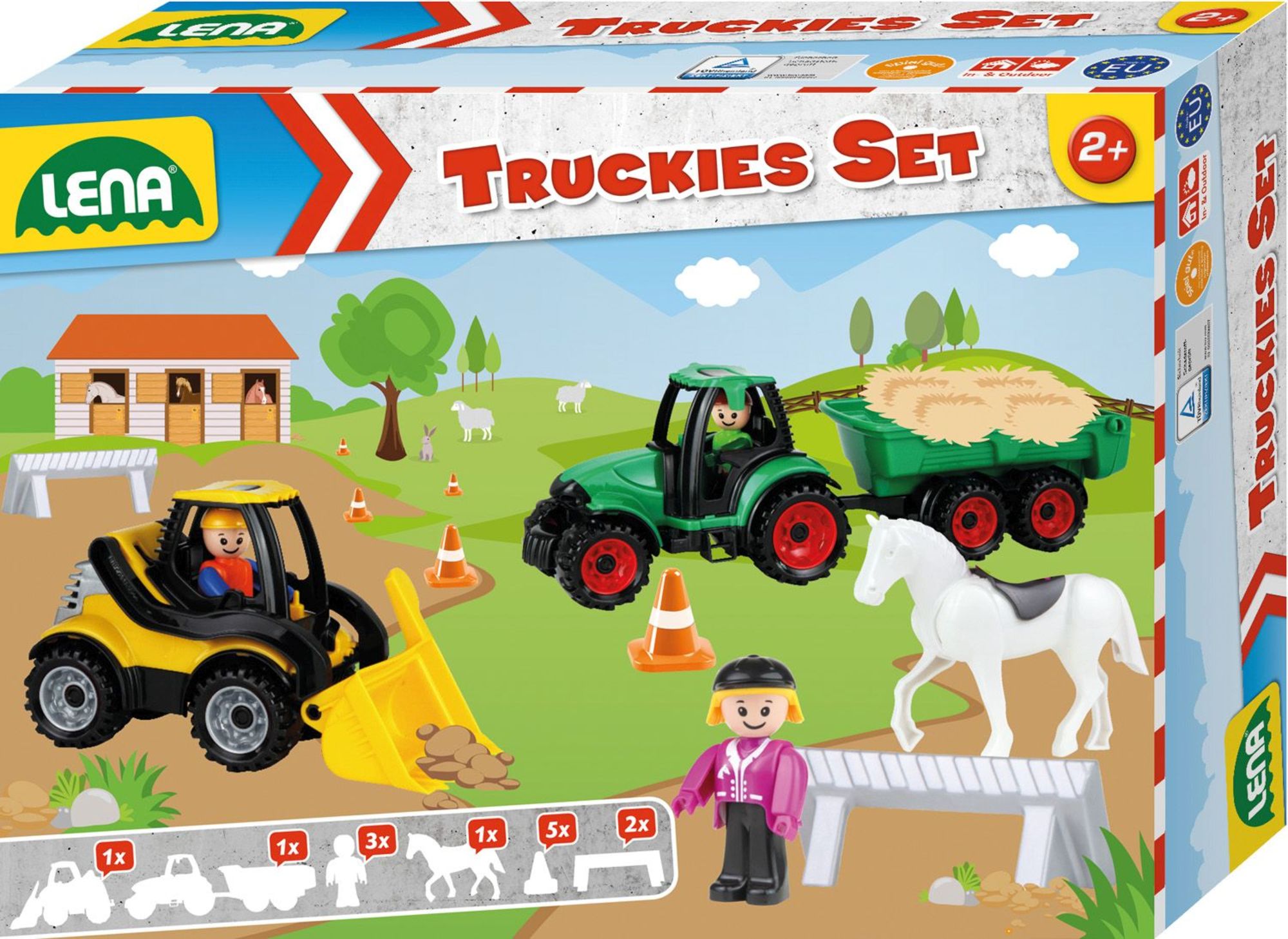 LENA® 01632 - Truckies Set Bauernhof, Schaufellader, Traktor und Zubehör,  13-teilig' kaufen - Spielwaren