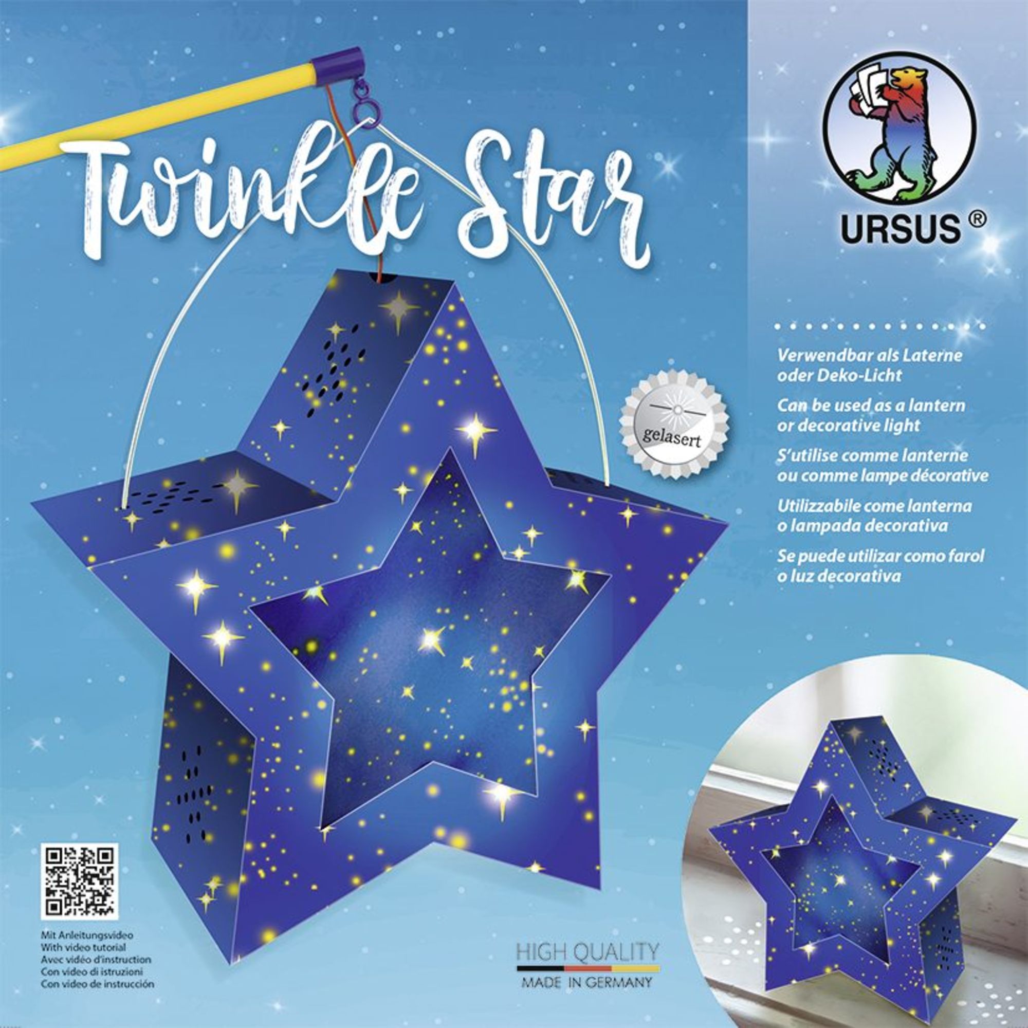 URSUS Laternenzeit / Home Decoration Twinkle Star Sternenhimmel, Stern  Bastel-Set als Laterne oder Deko-Licht