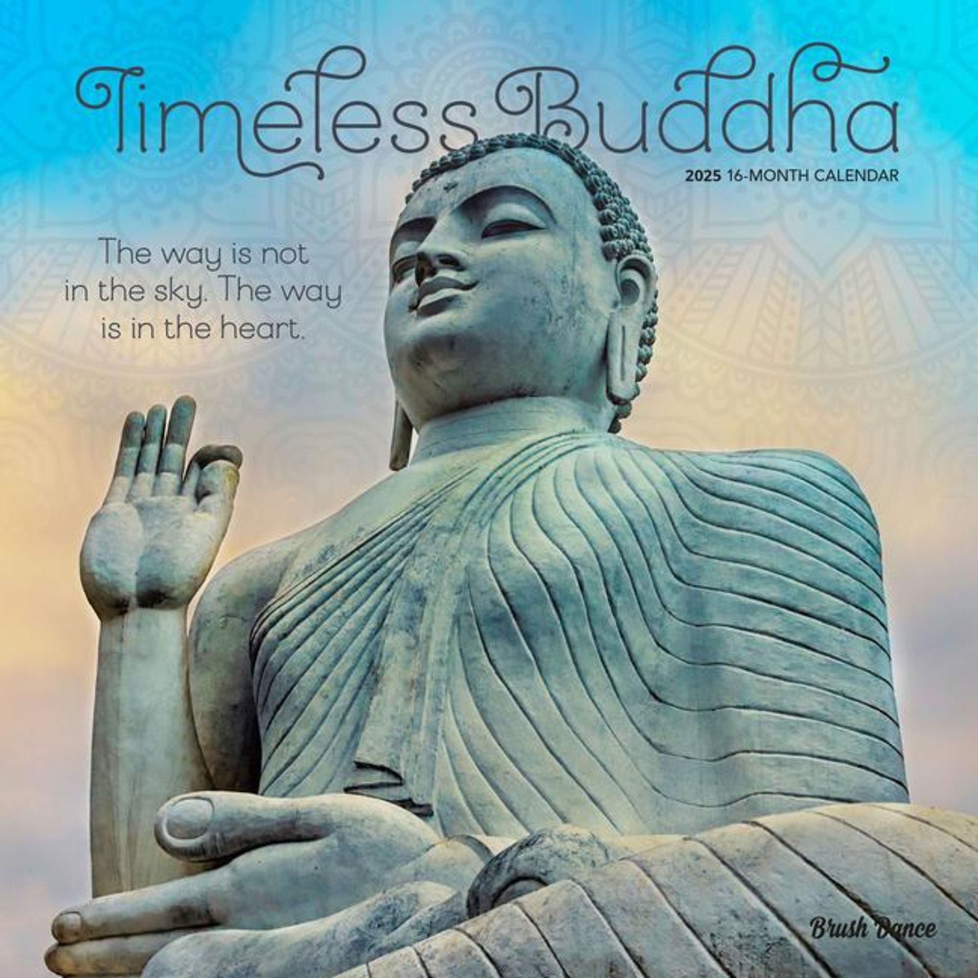 Timeless Buddha 2025 12 X 24 Inch Monthly Square Wall Calendar Plastic 