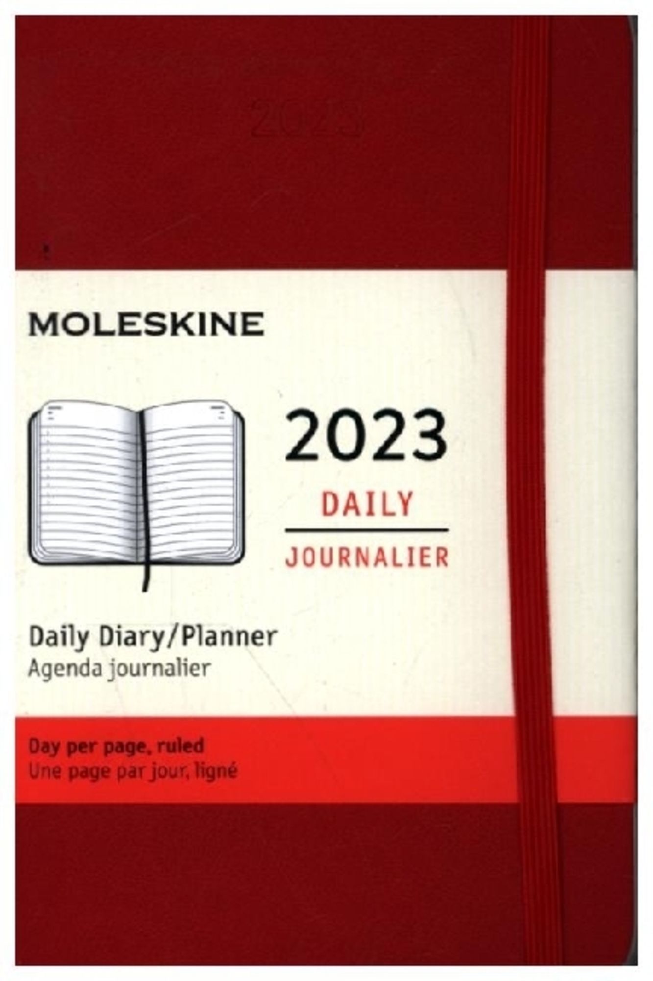 Moleskine 12 Monate Tageskalender 2023, Pocket/A6, 1 Tag = 1 Seite, Kt