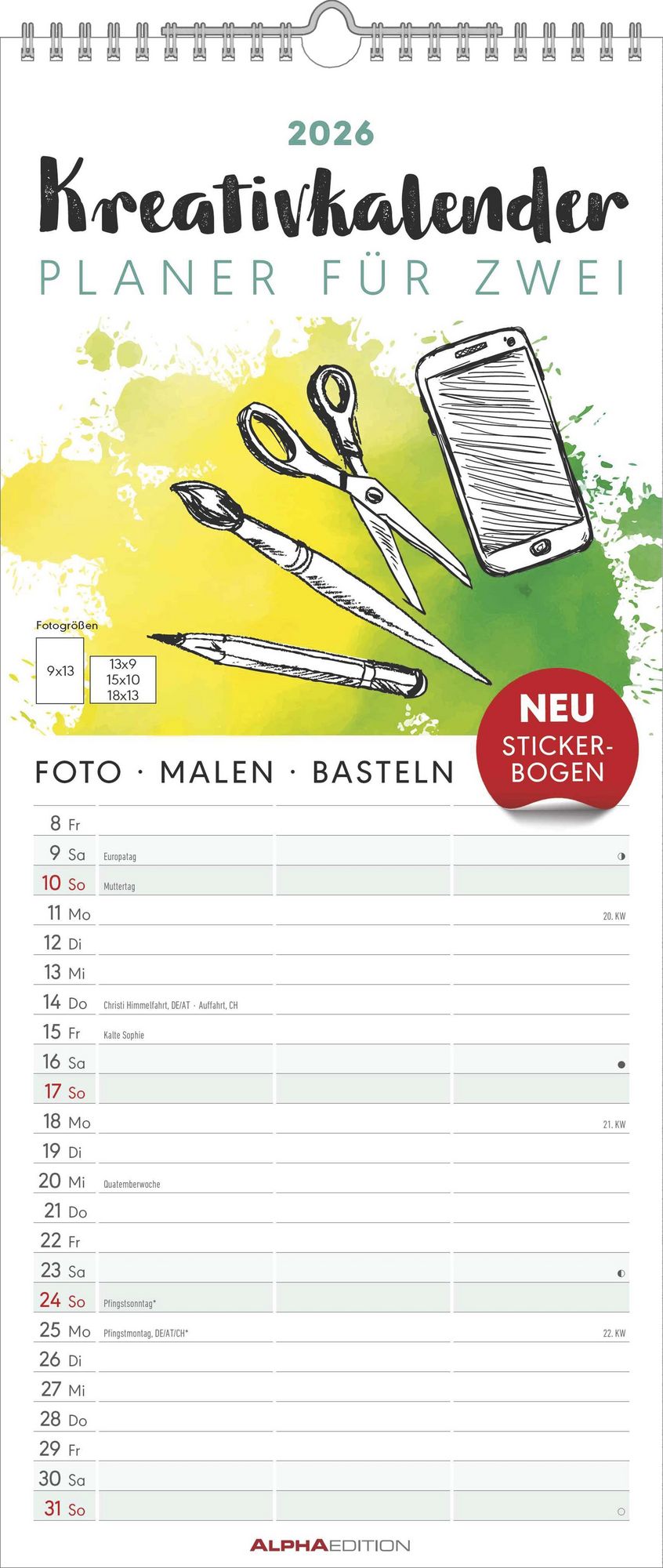 2026 Malen Nach Zahlen Kalender - DIY Desktop Kalender