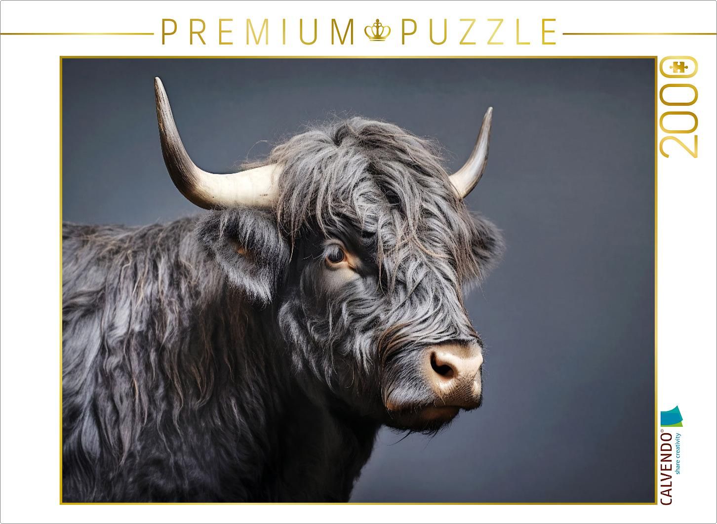 CALVENDO Puzzle – Schottisches Hochland Rind, 1000 Teile – Premium Qualität, 64x48 Cm