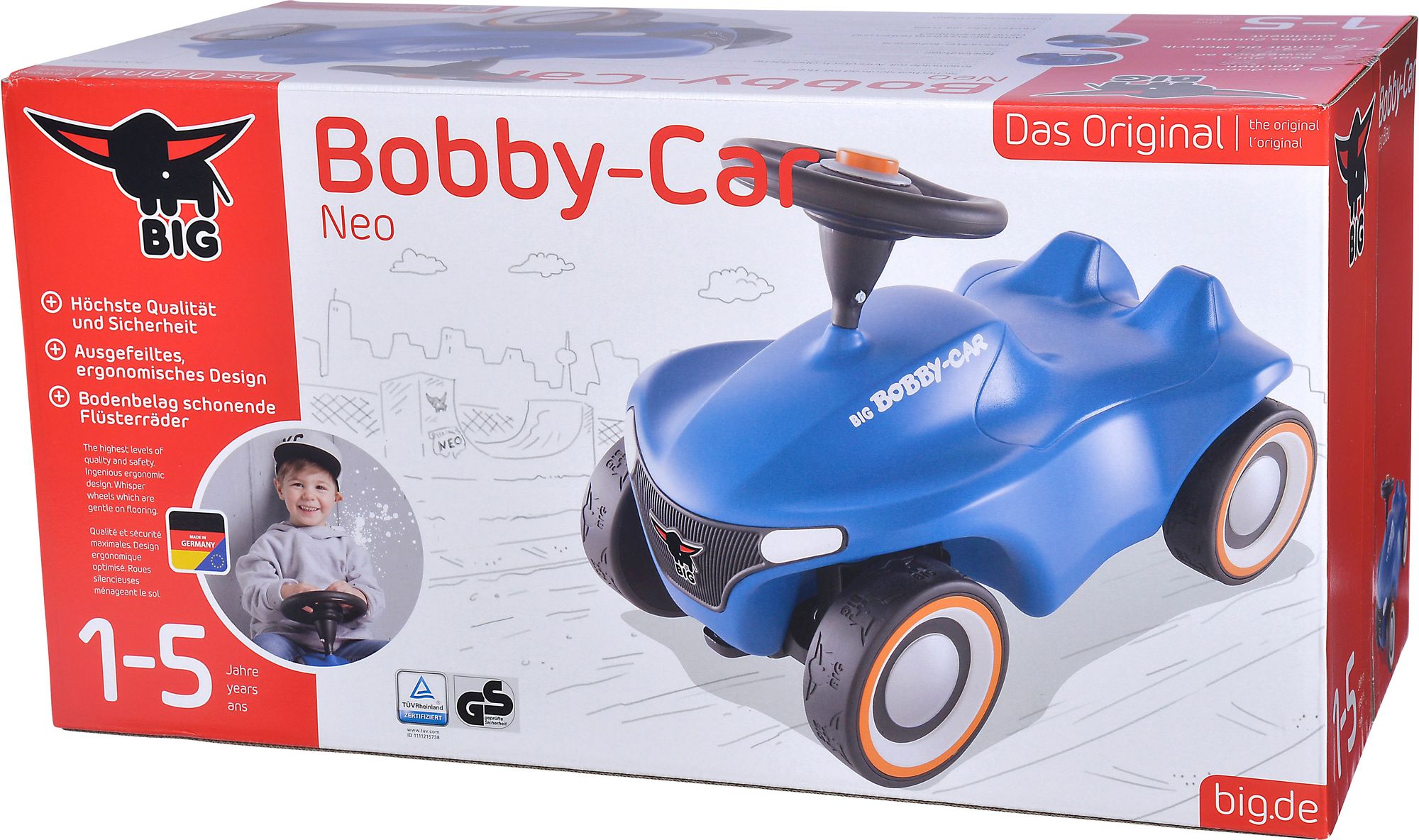 BIG Kinderfahrzeug-Anhänger »BIG-Bobby-Car-Neo Trailer Anthrazit«, Made in  Germany en %SOLDES!