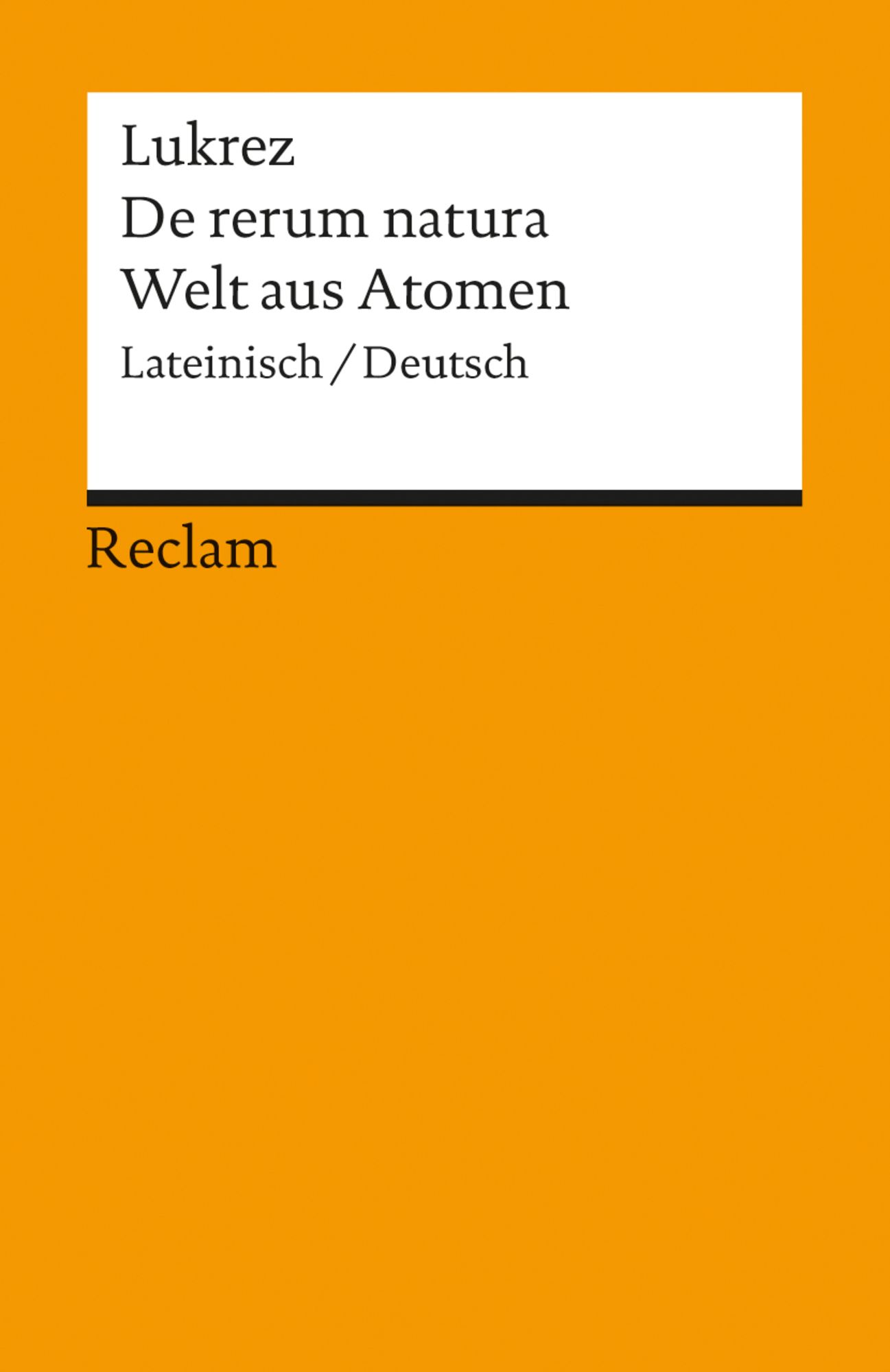 Die Welt aus Atomen / De rerum natura von Titus Lucretius Carus - Buch |  Thalia