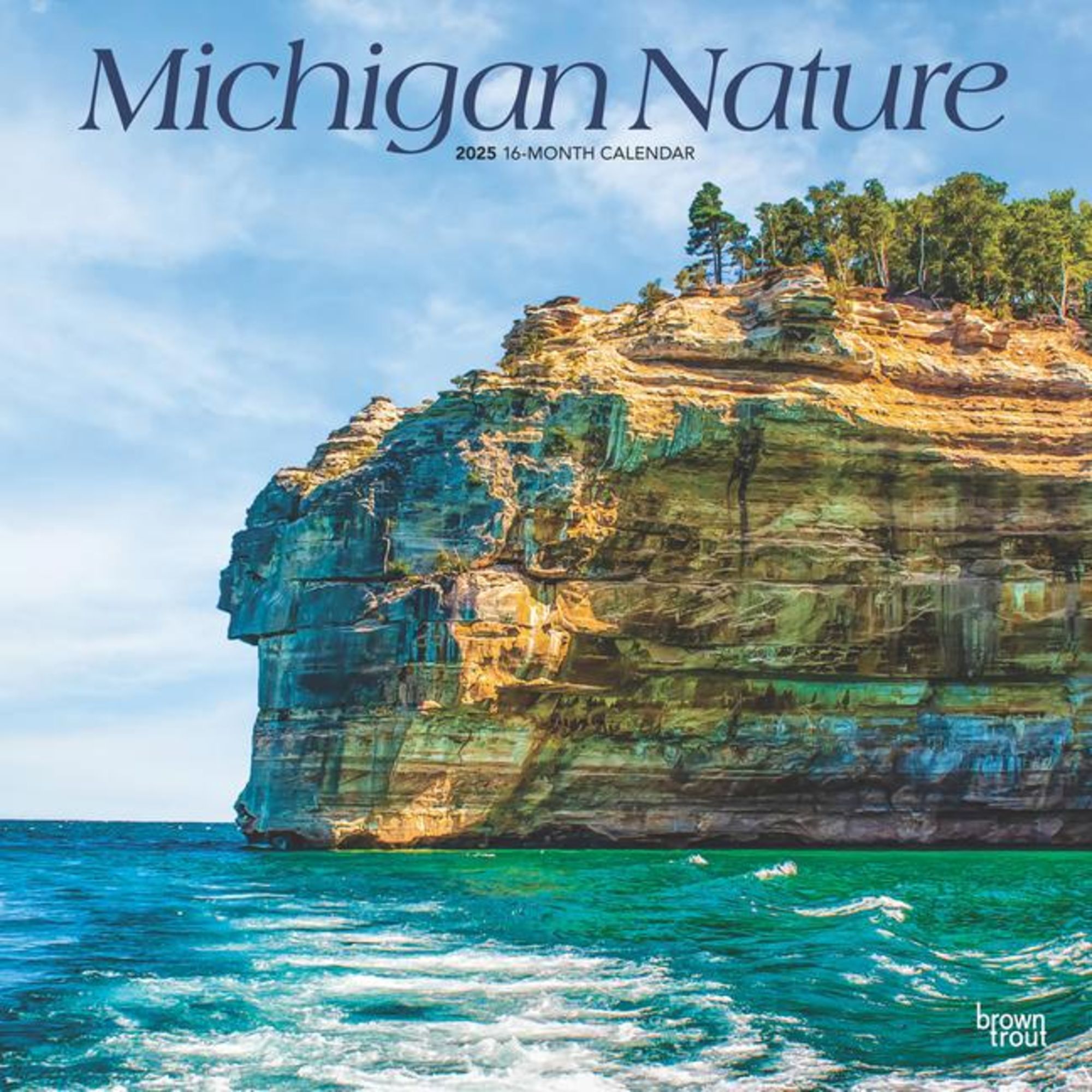 'Michigan Nature 2025 12 X 24 Inch Monthly Square Wall Calendar Plastic