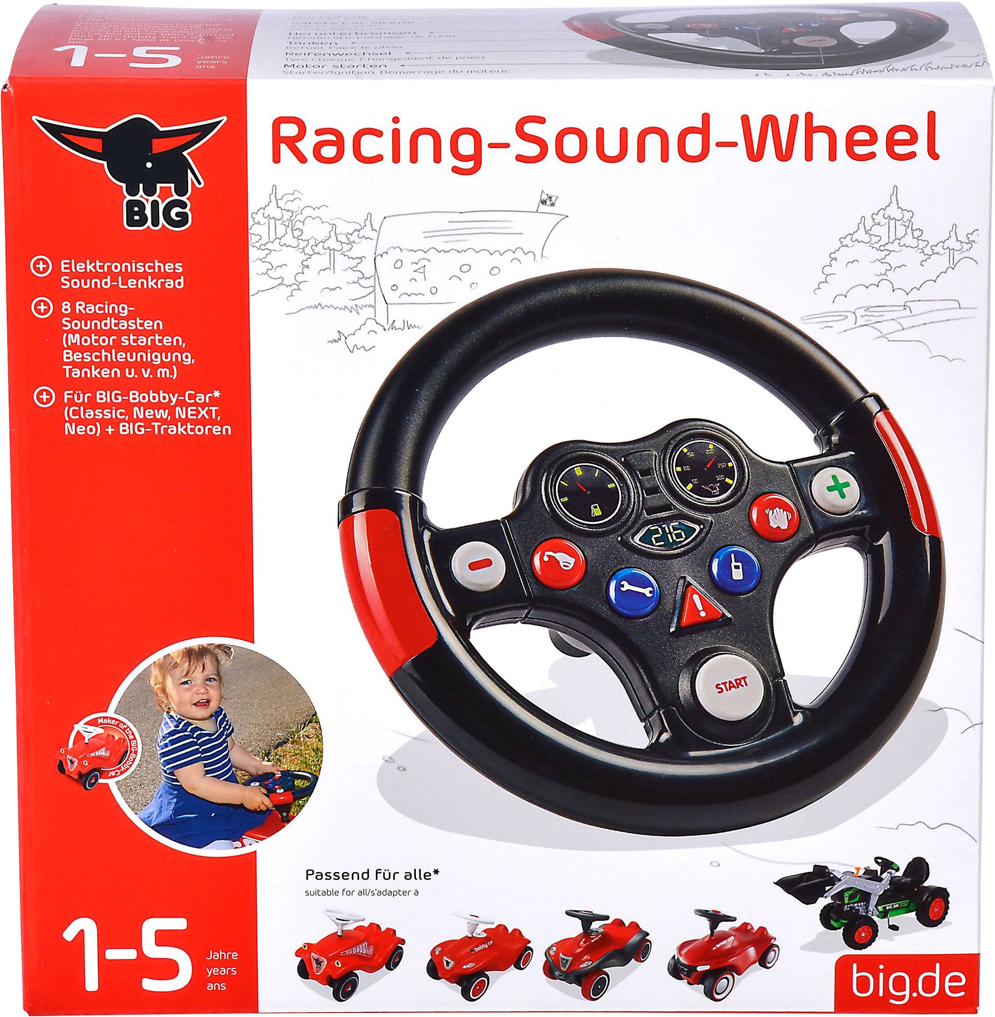BIG Spielfahrzeug-Lenkrad »BIG Bobby Car Racing-Sound-Wheel« bei