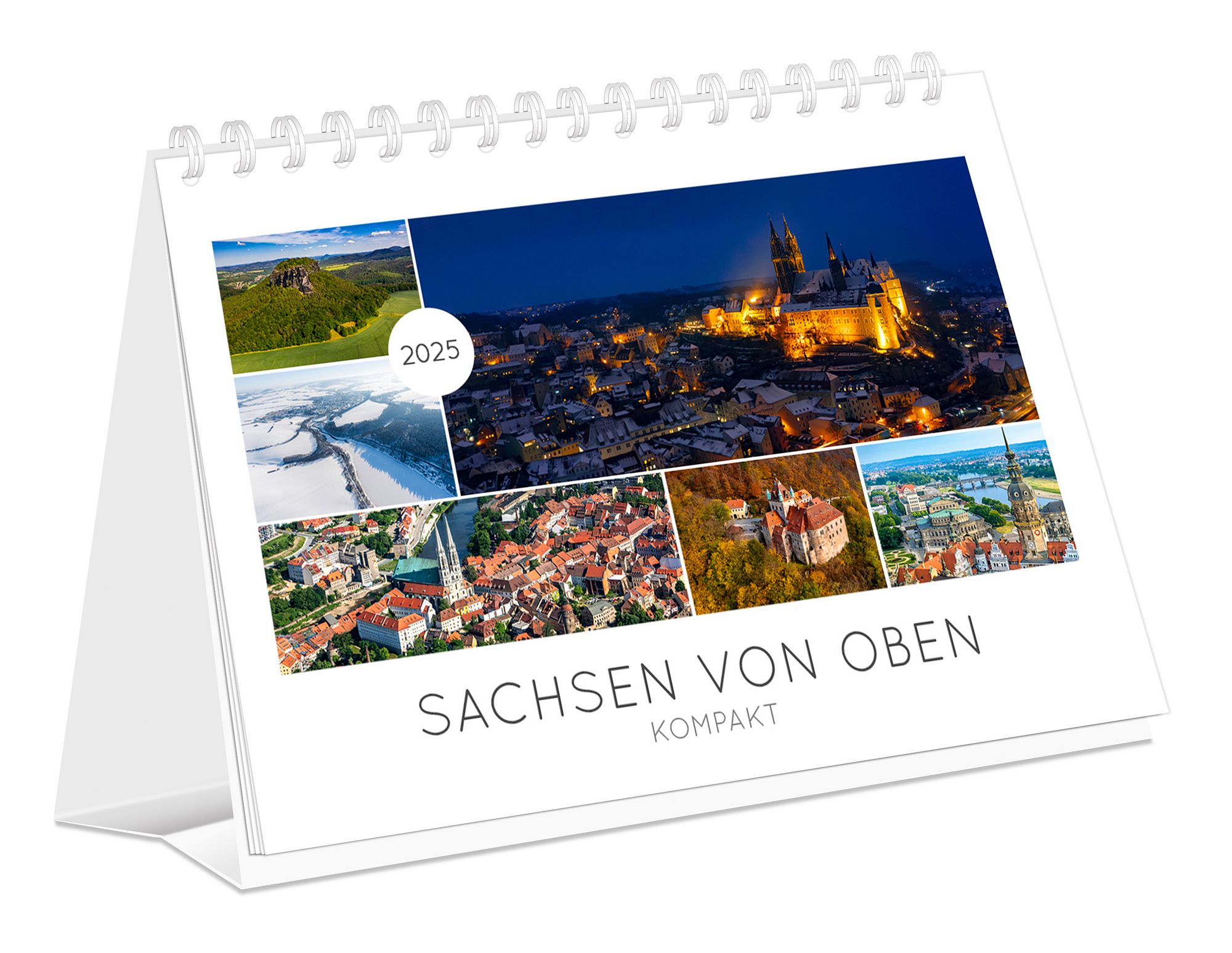 Kalender Sachsen von oben kompakt 2025 - Kalender | Thalia