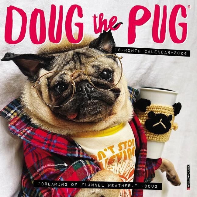 'Doug the Pug 2024 7 X 7 Mini Wall Calendar' 'Cartoon & Humor'