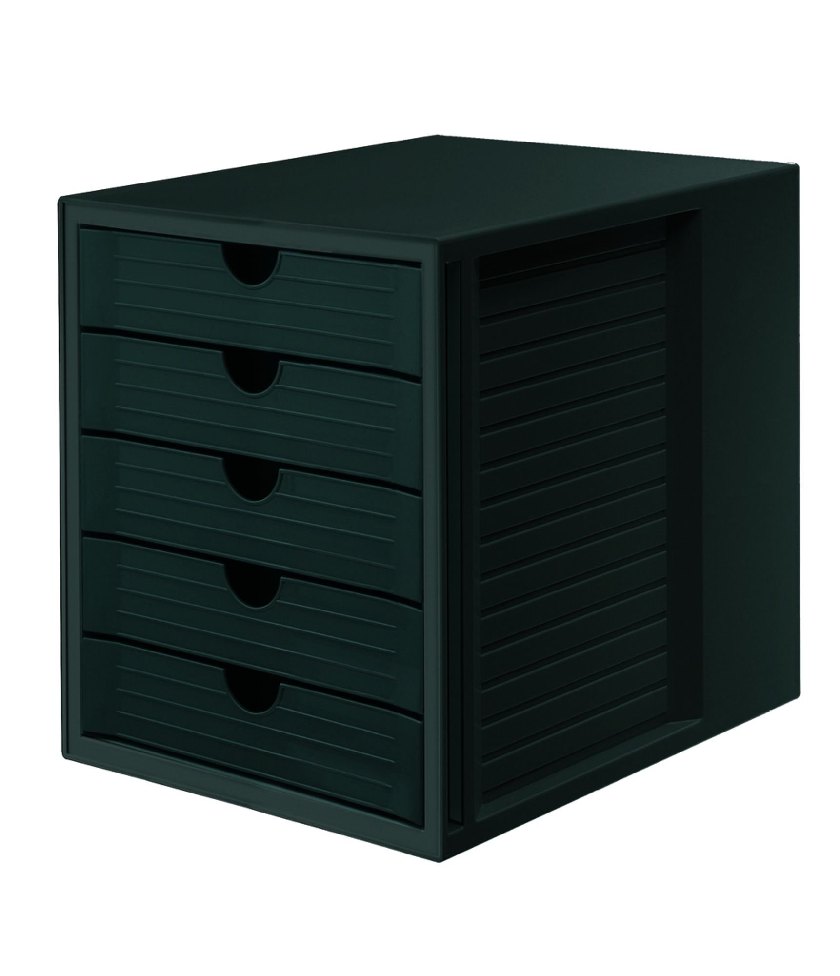 Schubladenbox Systembox 5 schwarz Schübe