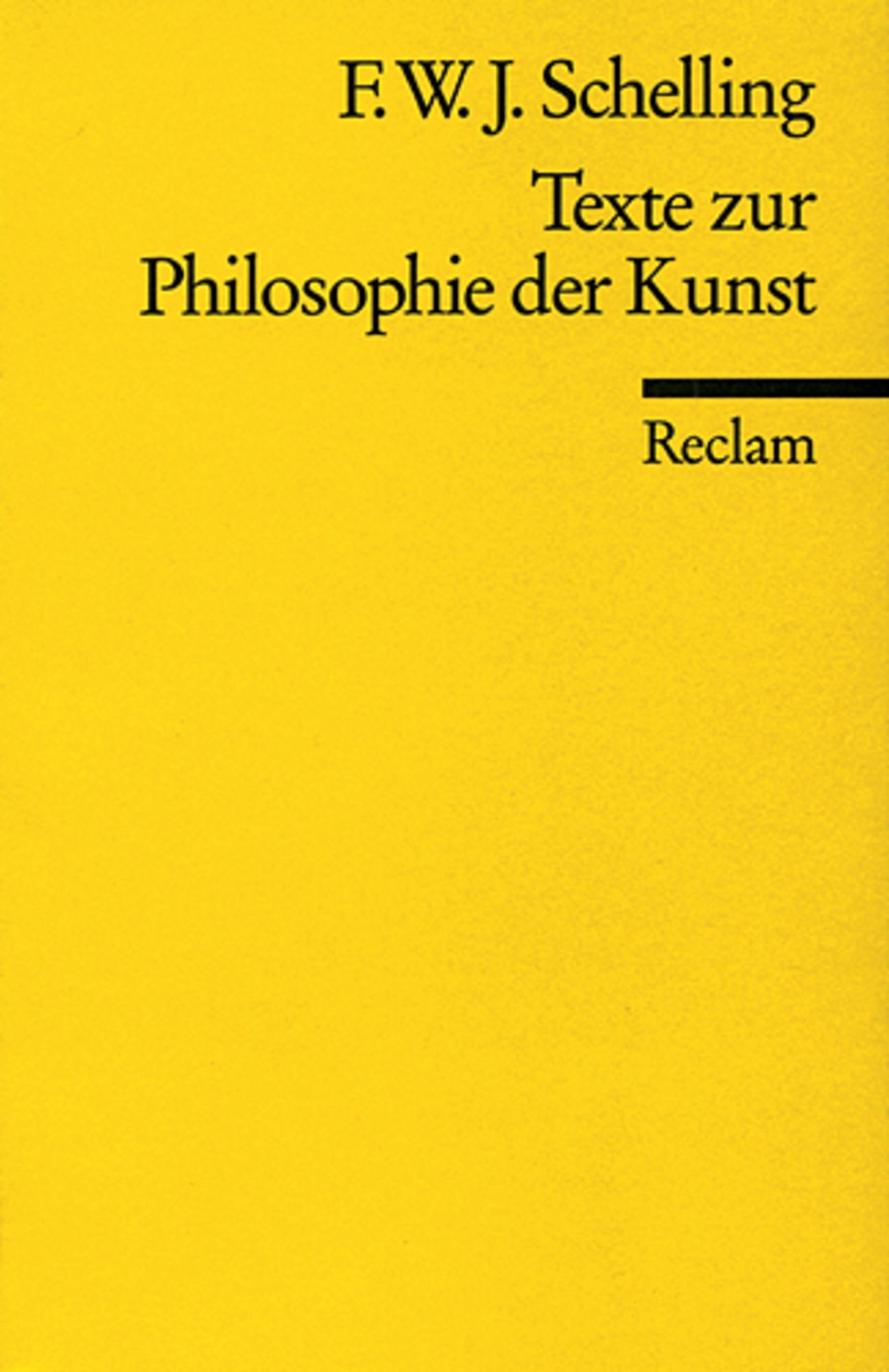 Texte zur Philosophie der Kunst von F. W. J. Schelling Buch