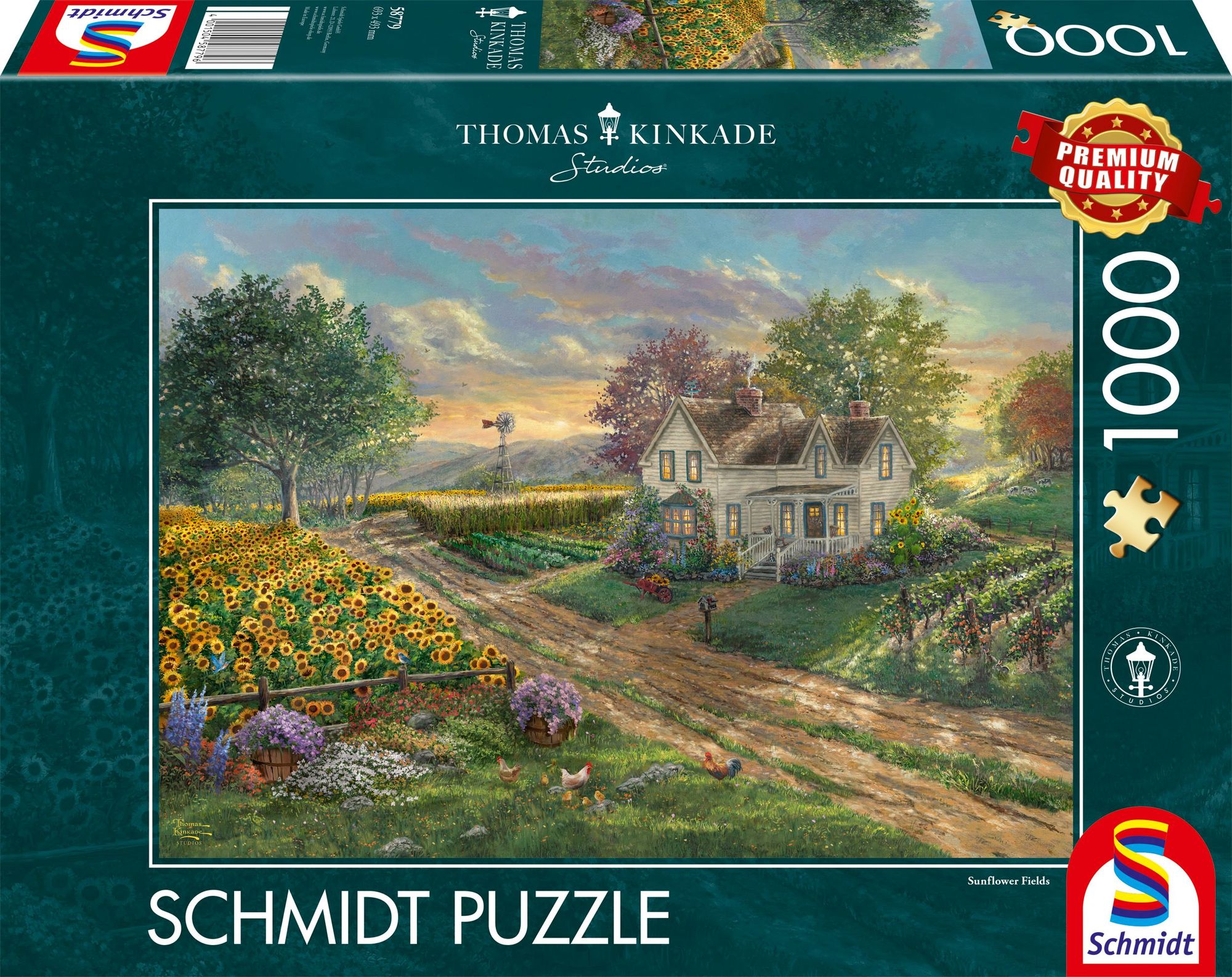Schmidt Spiele - Thomas Kinkade - Sonnenblumenfelder, 1.000