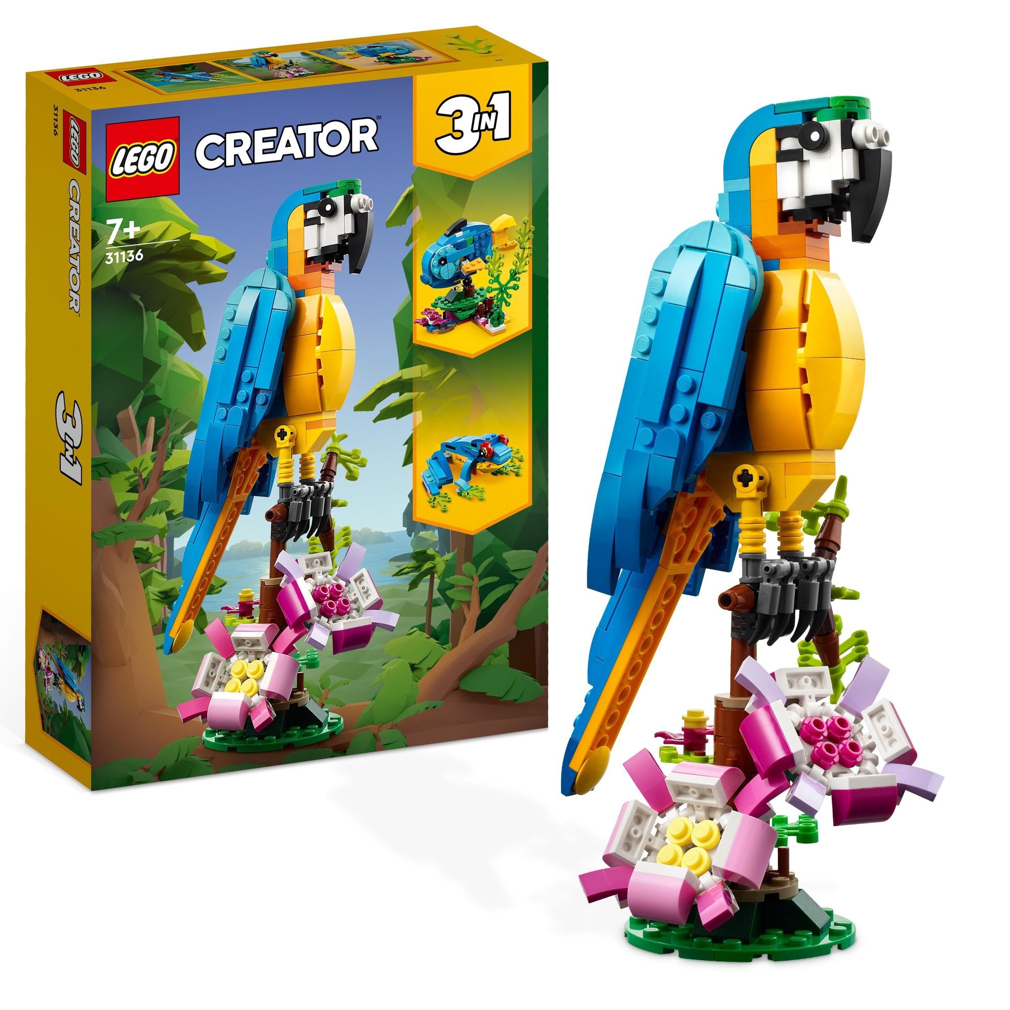 LEGO Creator 3in1 31136 Exotischer Papagei Tier-Spielzeug-Set