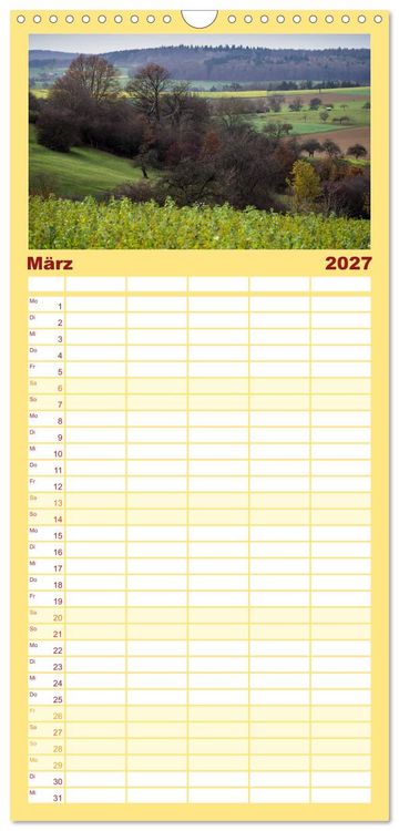 Produktbild: Familienplaner 2027 - Sch&ouml;ner Kraichgau mit 5 Spalten (Wandkalender, 21 x 45 cm) CALVENDO