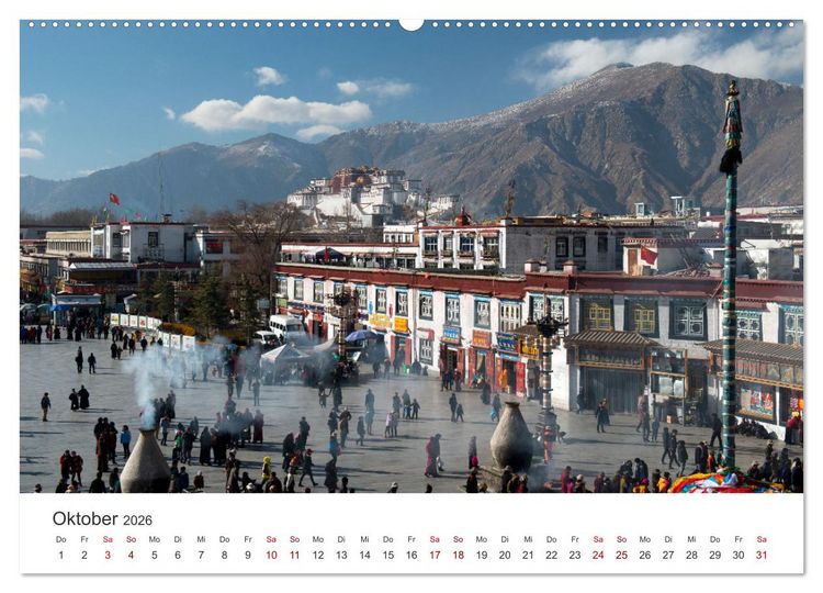 Produktbild: Tibet - Kloster und Landschaft (Wandkalender 2026 DIN A2 quer), CALVENDO Monatskalender