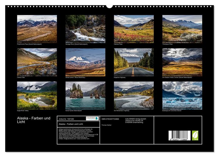 Produktbild: Alaska - Farben und Licht (hochwertiger Premium Wandkalender 2026 DIN A2 quer), Kunstdruck in Hochglanz