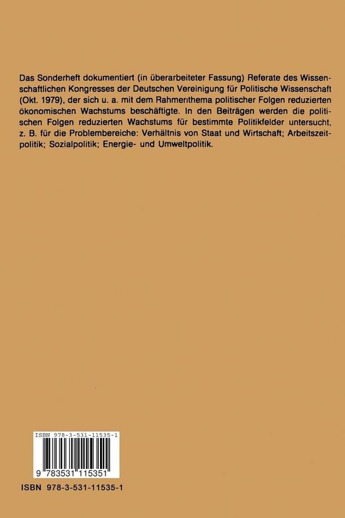 Produktbild: Folgen reduzierten Wachstums f&uuml;r Politikfelder