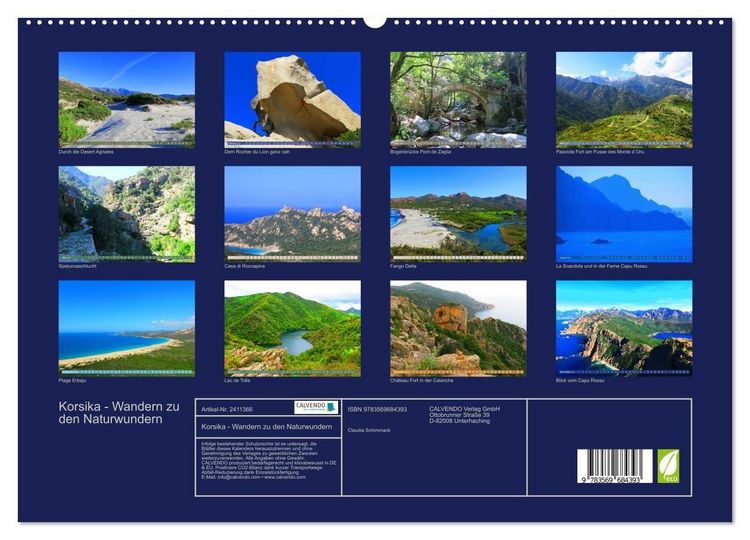 Produktbild: Korsika - Wandern zu den Naturwundern (hochwertiger Premium Wandkalender 2027 DIN A2 quer), Kunstdruck in Hochglanz