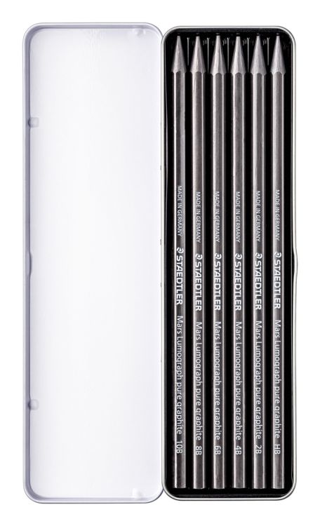 Produktbild: STAEDTLER Vollgraphitstifte Mars Lumograph, 6er Set, 6 H&auml;rtegrade