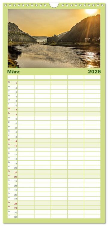 Produktbild: Familienplaner 2026 - Mystischer Malerweg mit 5 Spalten (Wandkalender, 21 x 45 cm) CALVENDO