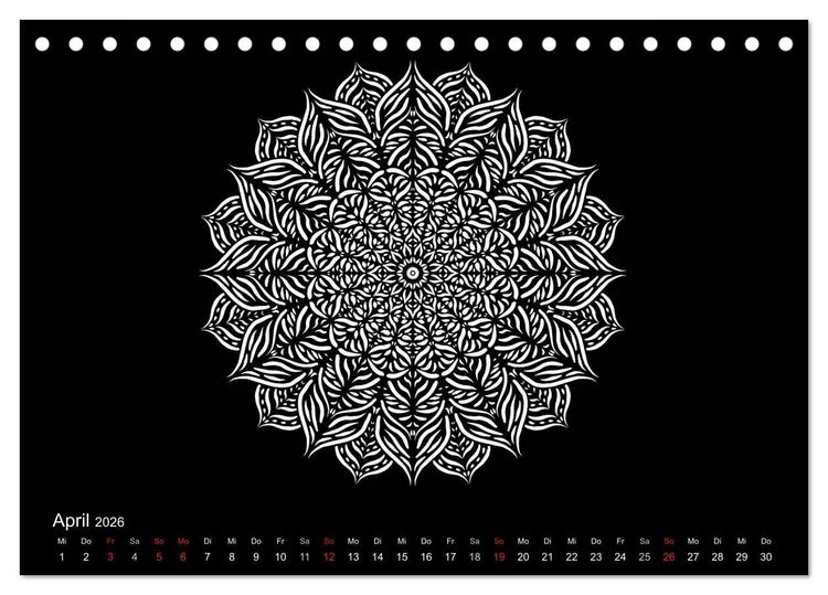 Produktbild: Entspannung und Ruhe durch Mandalas (Tischkalender 2026 DIN A5 quer), CALVENDO Monatskalender