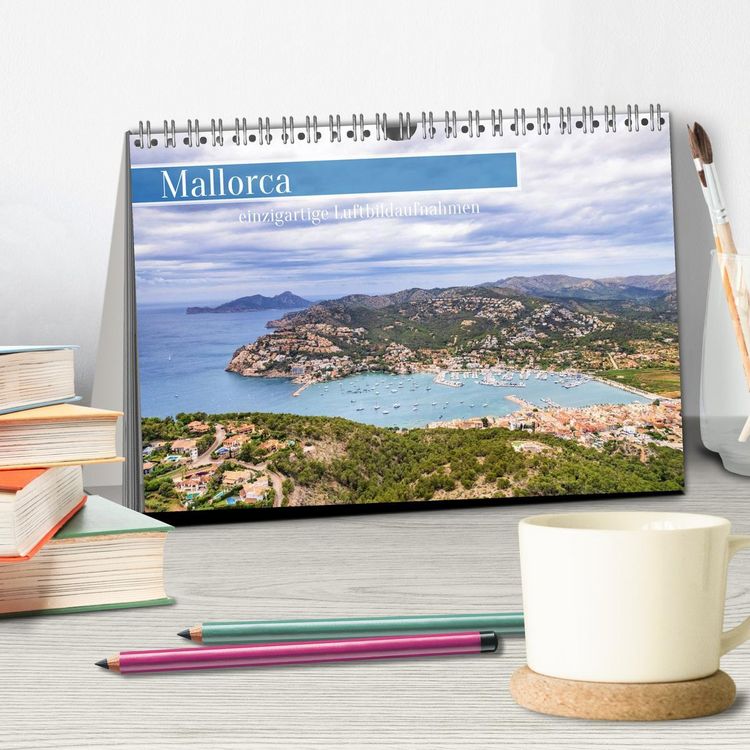 Produktbild: Mallorca - einzigartige Luftbildaufnahmen (Tischkalender 2026 DIN A5 quer), CALVENDO Monatskalender