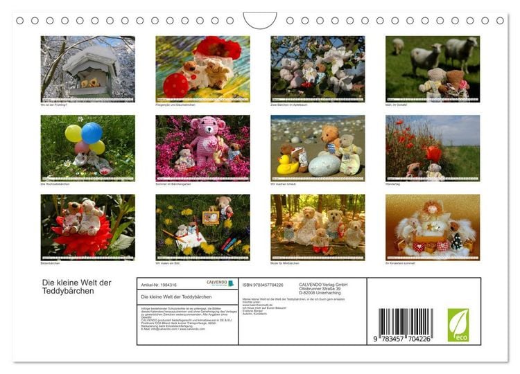 Produktbild: Die kleine Welt der Teddyb&auml;rchen (Wandkalender 2026 DIN A4 quer), CALVENDO Monatskalender