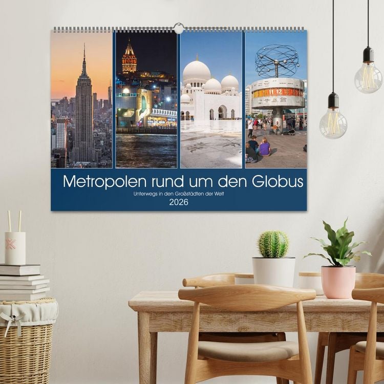 Produktbild: Metropolen rund um den Globus (Wandkalender 2026 DIN A2 quer), CALVENDO Monatskalender