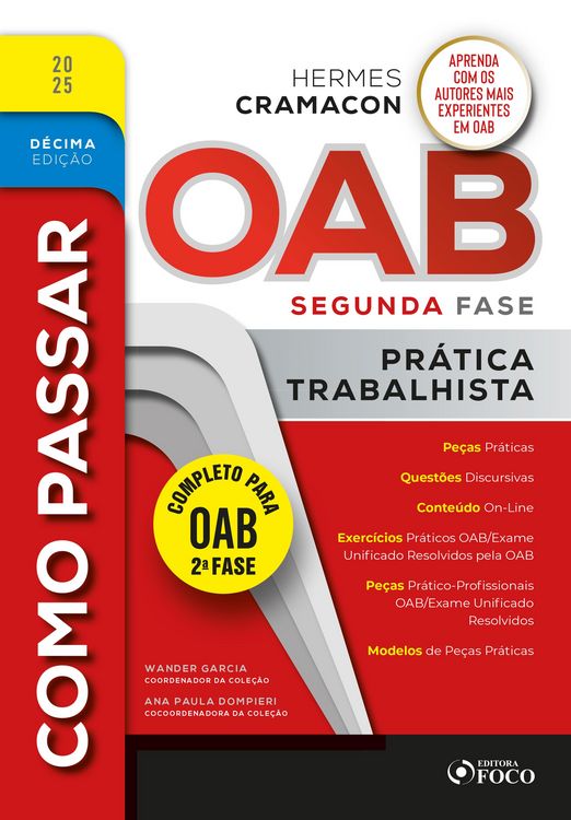 Produktbild: Como Passar na OAB 2&ordf; Fase - Pr&aacute;tica Trabalhista - 10&ordf; Ed - 2025