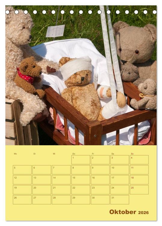Produktbild: B&auml;renstarker Planer f&uuml;r das Jahr &ndash; Teddys (Tischkalender 2026 DIN A5 hoch), CALVENDO Monatskalender
