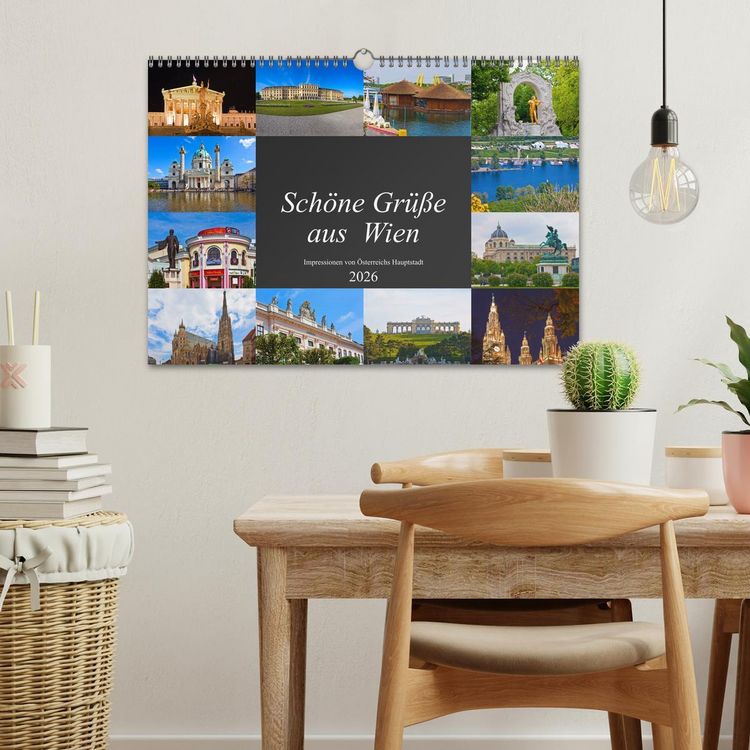 Produktbild: Sch&ouml;ne Gr&uuml;&szlig;e aus Wien (Wandkalender 2026 DIN A3 quer), CALVENDO Monatskalender