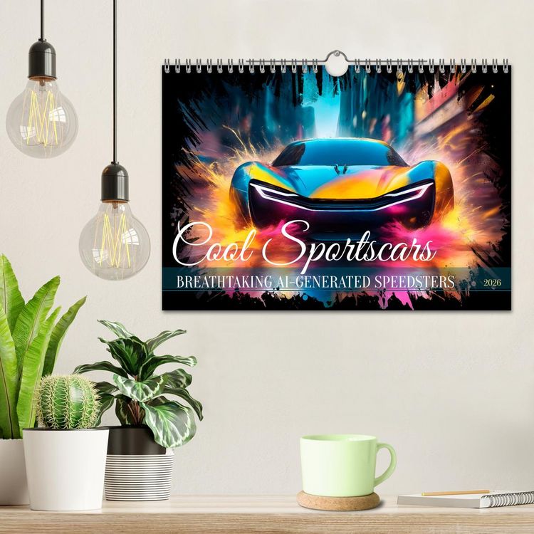 Produktbild: COOL SPORTSCARS Breathtaking AI-generated speedsters (Wall Calendar 2026 DIN A4 landscape), CALVENDO 12 Month Wall Calendar