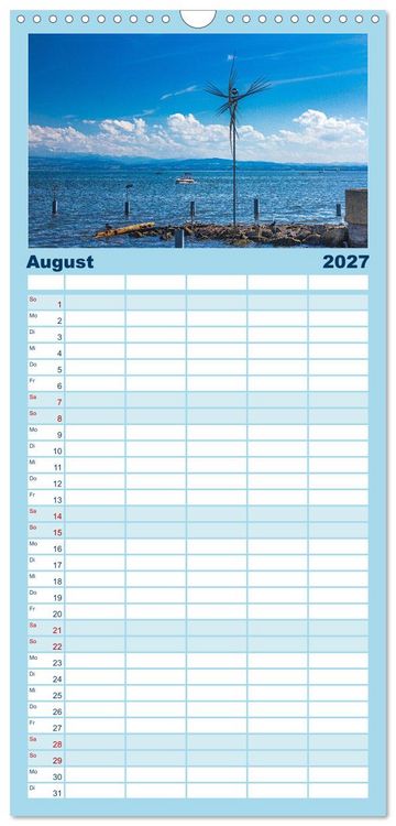 Produktbild: Familienplaner 2027 - Drei L&auml;nder ein See - Bodensee mit 5 Spalten (Wandkalender, 21 x 45 cm) CALVENDO