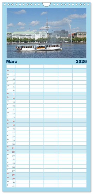 Produktbild: Familienplaner 2026 - Hamburg - Perle an der Elbe mit 5 Spalten (Wandkalender, 21 x 45 cm) CALVENDO