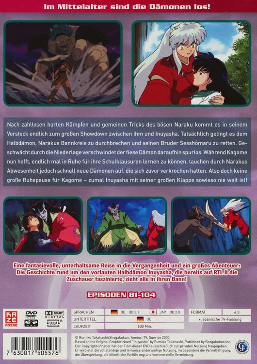 Produktbild: InuYasha - TV-Serie - DVD-Box 4 - New Edition [6 DVDs]