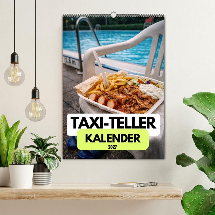 Produktbild: Taxi-Teller-Kalender (Wandkalender 2027 DIN A2 hoch), CALVENDO Monatskalender