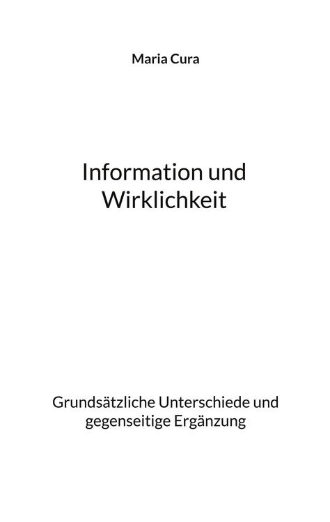 Produktbild: Information und Wirklichkeit
