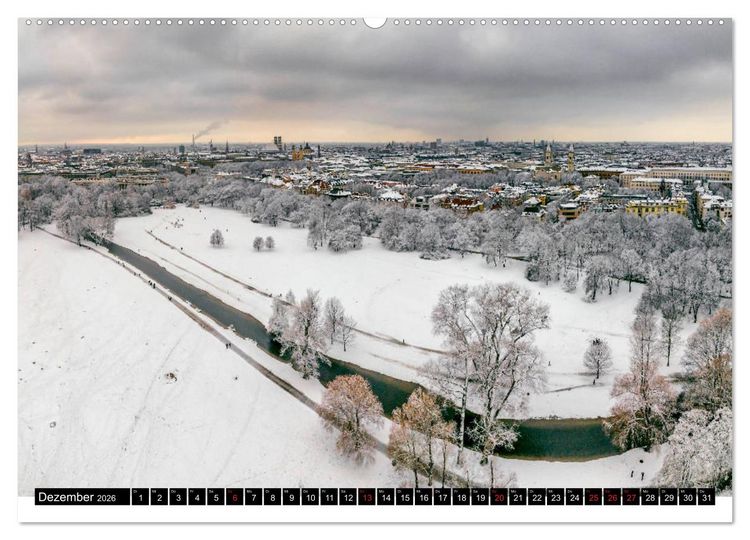 Produktbild: Mein M&uuml;nchen aus der Luft (hochwertiger Premium Wandkalender 2026 DIN A2 quer), Kunstdruck in Hochglanz