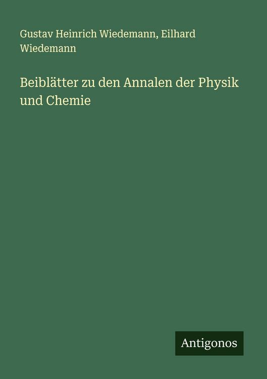 Produktbild: Beibl&auml;tter zu den Annalen der Physik und Chemie