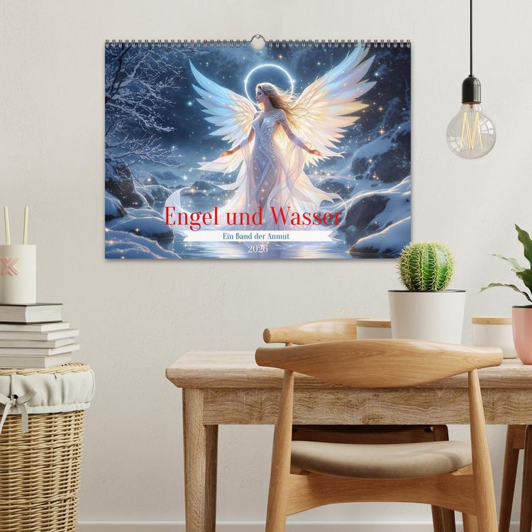 Produktbild: Engel und Wasser - Ein Band der Anmut (Wandkalender 2026 DIN A3 quer), CALVENDO Monatskalender