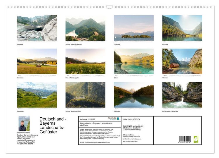 Produktbild: Deutschland - Bayerns Landschafts-Gefl&uuml;ster (Wandkalender 2027 DIN A2 quer), CALVENDO Monatskalender
