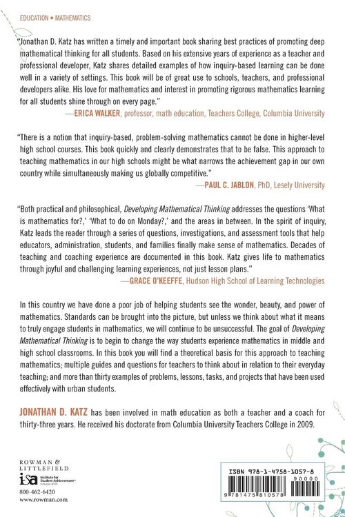 Produktbild: Developing Mathematical Thinking